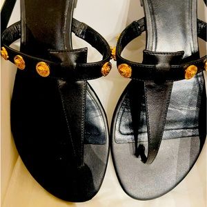 Versace Leather Thong Slides Sz. 39